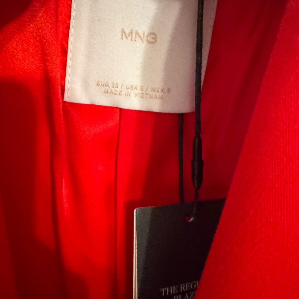 Mango Red Single-Button Blazer - Picture 4 of 8
